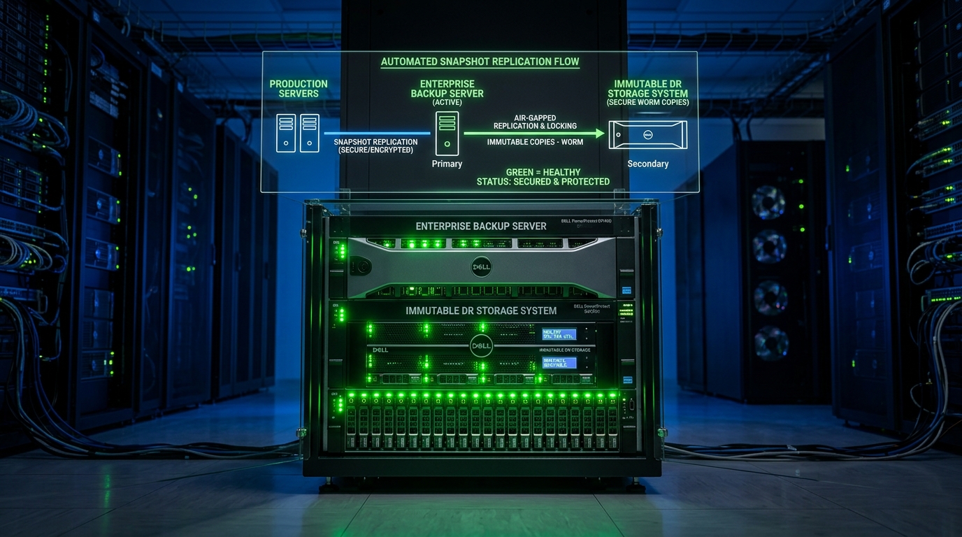 Storage de backup imutável e replicação
